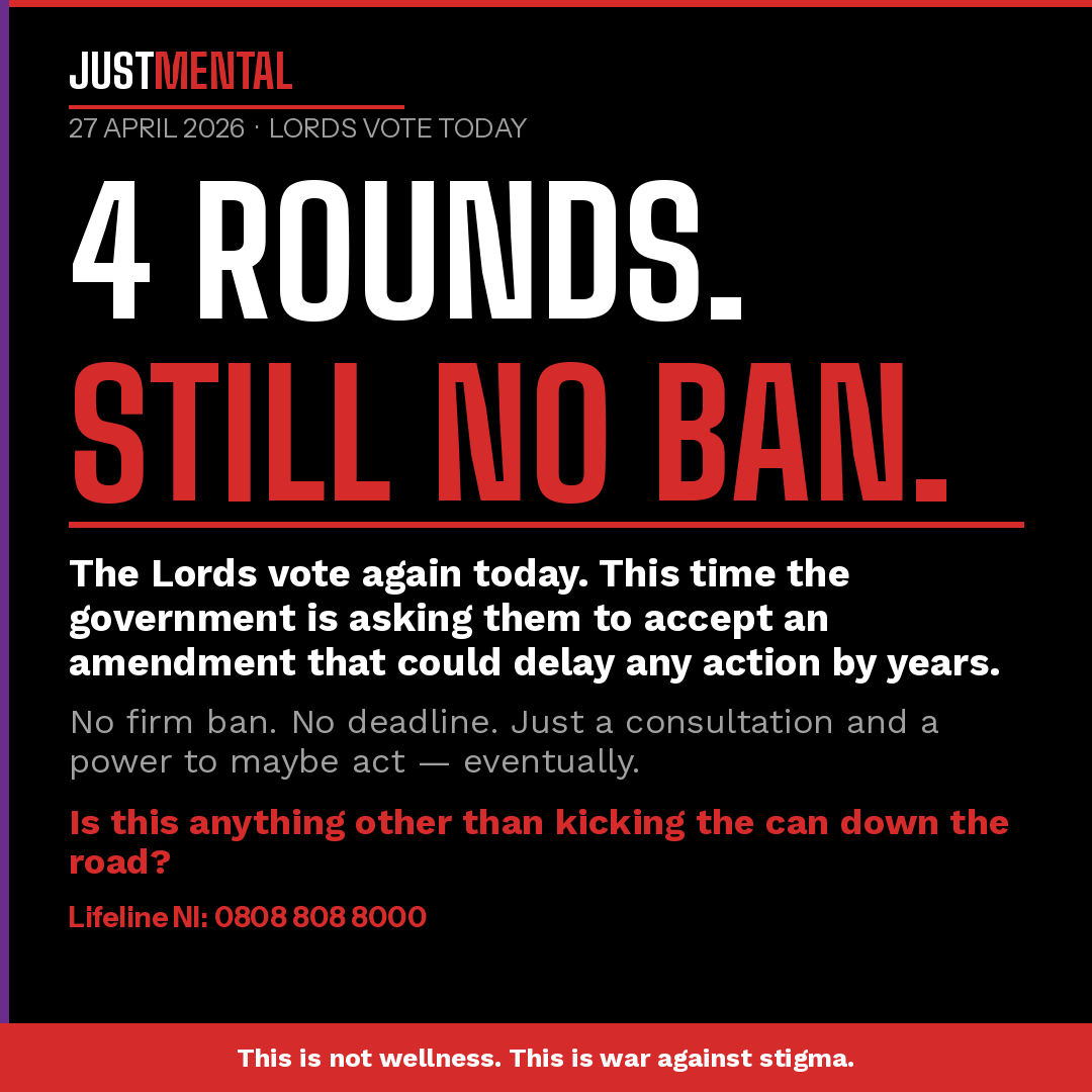 social media ban under 16 Lords vote April 2026 JustMental