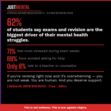 exam stress mental health students Northern Ireland 2026 JustMental