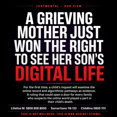 JustMental graphic on Jools' Law and the inquest ruling on children's social media data