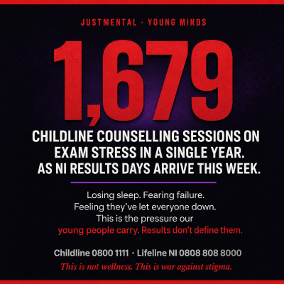 Graphic on Childline exam stress support, 1,679 counselling sessions as NI results days arrive