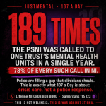 Graphic on PSNI mental health call-outs, 189 times to Western Trust units in a year