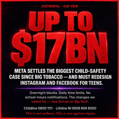 Meta child safety settlement graphic, up to $17 billion and forced redesign of Instagram and Facebook