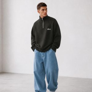 Men's JustMental Brown Quarter Zip