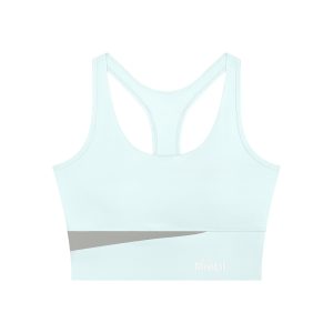 Women's JustMental Baby Blue Panelled Yoga Tank Top